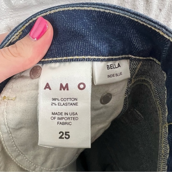 AMO Bella High Rise Slight Boot Jeans in Indie Blue NWT 25 - Picture 6 of 8